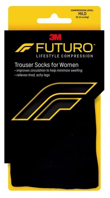 FUTURO Women's Trouser Socks, Medium, Black Mild Compression